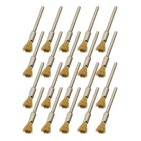 20Pcs 5Mm Brass Rotary Wire Wheel Pencil Polising Brushes For Power Drill Tool