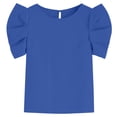 thumbnail image 4 of Holzkary Women's Short Puff Sleeve,Women's Round Neck Short Puff Sleeve Blouse Tops,Womens Tops Summer Puff Sleeve Tshirts Puff Sleeve Blouse Tops Tops Summer Puff Sleeve Tshirts Dark Blue L, 4 of 4