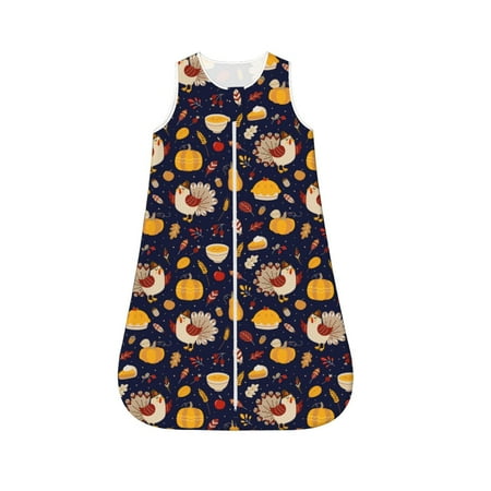 

Qekee Turkey And Autumn Print Baby Infant Wearable Blanket Cotton Unisex Swaddle Sack - Newborn Sleep Clothes Baby Sleeping Bag-