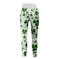thumbnail image 3 of MKLEKYY Leggings para mujer, pantalones verdes con estampado de buena suerte de Paddystripes para mujer, leggings ajustados para yoga, correr, gimnasio, 3 of 4
