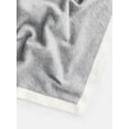 thumbnail image 2 of Scenario Women's Border Stripe Knit Triangle Scarf, Medium Grey Heather and Winter White, 2 of 5