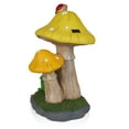 thumbnail image 3 of Alpine Corporation Solar Frog Relaxing Under Mushrooms Statue, 3 of 14