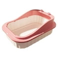 thumbnail image 3 of Cat Open Air Cats Sand Box Semi Closed High Sided Kitty Litter Pan Pink, 3 of 8