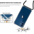 thumbnail image 3 of Crossbody Case for iPhone 12 Mini,Clear Soft Slim TPU with Adjustable Neck Cord Lanyard Strap Protective Phone Cover Case for iPhone 12 Mini 5.4" - Black, 3 of 12