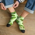 thumbnail image 3 of Rateoe Broccoli 3 Pattern Quarter Crew Socks,Toe Seamed Ankle Socks,Cotton Cushioned Breathable Athletic Crew Sports Socks, 3 of 7