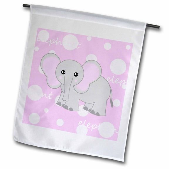 3dRose, Grey Baby Elephant, 12 x 18 inch Garden Flag
