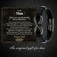thumbnail image 3 of Mens Infinity Knot Bracelet, Valentines Day Gift for Him to My Man Leather Bracelet I Love You Mens Bracelet Mens Birthday Gift Boyfriend Husband Couple, 3 of 6