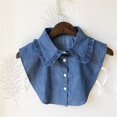 thumbnail image 2 of Clearance! Lisingtool Detachable Collar Women Stripe Button Blouse False Collar Clothes Shirt Detachable Collars Blue Promotion Sale, 2 of 4