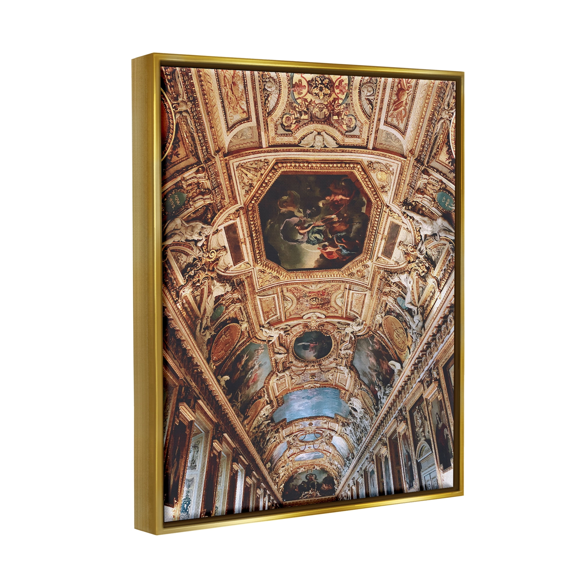 Stupell Industries Sistine Chapel Photography Travel & Places Photography Gold Floater Framed Art Print Wall Art, 17 x 21