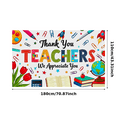 thumbnail image 3 of Colorful Thank You Teachers Banner with School Supplies and Floral Elements Teachers Day Appreciation Backdrop for Classroom Decorations Party Supplies Photography Props, 3 of 8