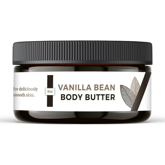 Earthley Wellness Mantequilla corporal batida, olores variados, hidratación de la piel, aceites ricos, cremosos y nutritivos a base de plantas (8 oz de vainilla)