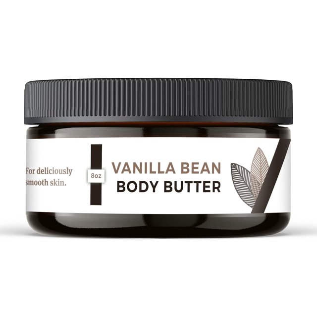 Earthley Wellness Mantequilla corporal batida, olores variados, hidratación de la piel, aceites ricos, cremosos y nutritivos a base de plantas (8 oz de vainilla)