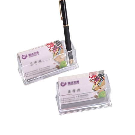 Single Clear Acrylic Business Card Holder - Desk Display Stand For 3.5" X 2" Cards