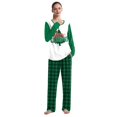 thumbnail image 1 of Conjuntos de pijamas de Papá Noel con estampado de árbol de Navidad para parejas Otoño Invierno Casual mujer cuello redondo manga larga pantalones a cuadros pijama mujer, 1 of 4