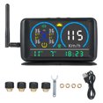 thumbnail image 1 of Tignapoo Solar-Powered Color Screen Tire Pressure Monitor with GPS Speed Tracking for Heavy Trucks (0-13Bar/0-188PSI) - Black ABS Design, Dual Charging Options, 1 of 6