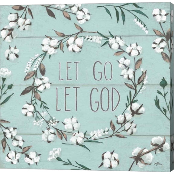 Blessed VII Mint Let Go Let God by Janelle Penner, Canvas Wall Art, 12W x 12H