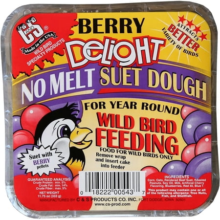 C&S Berry Delight No Melt Suet Dough Bird Food 11.75 oz. 12-Pack