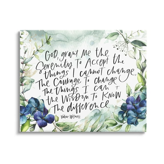 Stupell Industries Religious Perseverance Quote Floral Watercolor Painting Effect Graphic Art Gallery Wrapped Canvas Print Wall Art, Design by Valerie Wieners