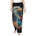 thumbnail image 1 of Fotbe Stained Glass Eagle USA Pantalones de Pijama para Mujer, Pantalones de Dormir, Pantalones Pj con Cordón y Bolsillos-3X-Large, 1 of 6