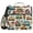 Cartoon Cars Indicator Roadsign, variant on 3 Ring Zipper Binder with Shoulder Strap Waterproof Trapper Keeper 2 Inch D-Ring 500 Sheets Capacity Cute Dinosaur and Butterfly