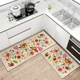 thumbnail image 2 of Boho Floral Kitchen Mat Set of 2,Modern Farmhouse Kitchen Rugs and Mats Non Skid Washable,Bohemian Kitchen Runner Rugs with Rubber Backing (Beige 17"x47"+17"x30"), 2 of 6