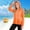 Orange, variant on Girls Sun Protection Jackets, Long Sleeve Hooded Full Zip Sports Rash Guard Blue Size 11-12T