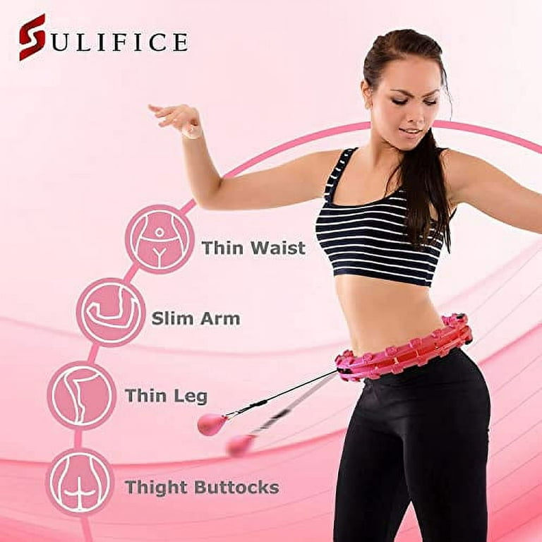 Smart Weighted Hula Hoop for Weight loss Fitness Hula Hoop for Adults (pink)