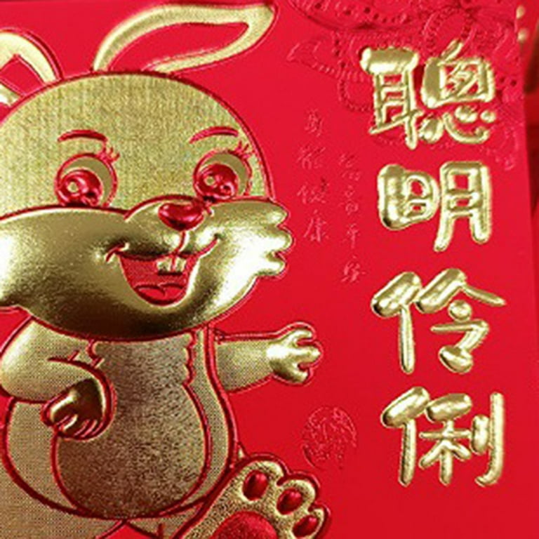 2023 Chinese Rabbit Year Red Envelopes Set of 6 Festival Cute