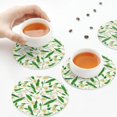 thumbnail image 6 of Bingfone Vintage Tulips Flowers Leather Drinks Coasters with Set of 6,Suitable for Home Kitchen,Coffee Cup Coasters Home Gift, 6 of 7