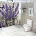 thumbnail image 6 of COMIO Lavender Purple Flowers Shower Curtain for Bathroom Decoration White, 6 of 6