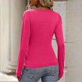 thumbnail image 3 of Women's wrap-around long-sleeved blouse with pleats and a V-neck, bodycon dress, 3 of 8