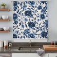 thumbnail image 5 of Navy Blue Botanical Peony Sheer Curtains 108 Inches Extra Long, Vintage Floral Blossom Light Filering Curtains, Privacy Drapes Simi Floor to Veiling Curtain for Living Room Bedroom Window Treatment, 5 of 9