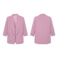 thumbnail image 4 of Plus Size Blazer For Women, 3/4 Sleeve Lapel Jacket With Padded Shoulders & Pockets, Lined Casual Office Suit Jacket, Professional Work Wear Purple L, 4 of 8