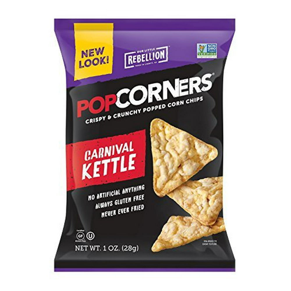 POPCORNERS Carnival Kettle, Popcorn Chips, Single Serve (1oz/40 Pack