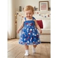 thumbnail image 5 of BemeyourBBs Toddler Baby Girl 4th of July Dress Outfit Little Girl Summer Smocked Tulle Tutu Dress Patriot Independent Day Clothes Star Bow Popsicle Tie Shoulder A-line Layered Causal Holiday Dress, 5 of 8