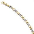 thumbnail image 1 of Leslie's 14K Two-tone Polished Bracelet (Weight: 3.34 Grams, Length: 7.25 Inches), 1 of 3