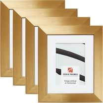 Craig Frames Modern Aesthetics 150, 10x12 inch Picture Frame Matted for a 8x10 Photo, Gold, Set of 4