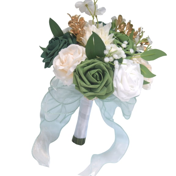 RUISINERY Handmade Silk Flower Bouquets Exquisite Wedding Bouquets Romantics Bouquets for Bridal Shower Ceremony