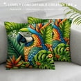 thumbnail image 3 of Leisuo  Tropical Throw Pillow Covers Tropical Leaves&amp;Flowers with Parrot Flamingo Bird Pattern Home Decorative Cushion Covers Pillowcase (Tropical), 3 of 5