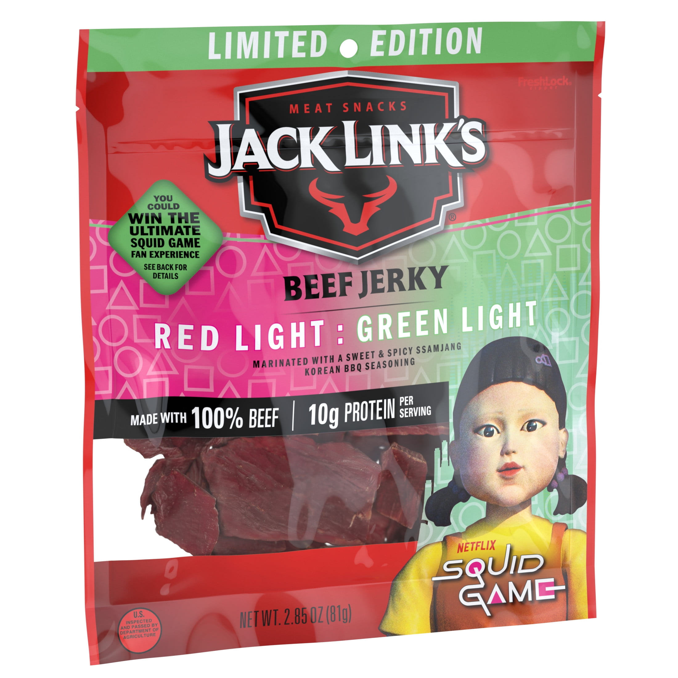 (3 pack) Jack Link's Korean Barbecue Flavor Beef Jerky, 2.85 ounce
