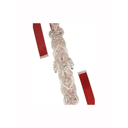 Indian Beaded Belt - Unique Bargains Women's Rhinestone Bead Decor Satin Ribbon Wedding Belt