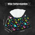 thumbnail image 6 of Lsque Geometric 1980s Styled Printed Long Tissue Box Cover Holder, Facial Paper Organizer Dispenser,Triangle with Bottom Belt, PVC Leather Decorative Organizer, 6 of 9