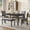 Gray(Faux Leather), variant on Leumius 6 Pieces Dining Table Set,Wood Dining Table Set with 4 Upholstered Leather Chairs and a Bench,Kitchen Dining Set for 6,Wooden Dining Furniture Sets for Kitchen, Dining Room,Gray