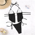 thumbnail image 6 of Xijirk Tankini Swimsuits for Women,Tie Side Two Piece Swimsuits High Waisted Bikini with Tankini Top and Adjustable Bottoms Swimwear Outfit for Beach Summer,Womens Swimsuits,Black,S, 6 of 6