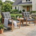 thumbnail image 7 of Kimunuk Outdoor Chair Cushions Set of 4, 42 x 21 x 4 in Non Slip Porch Swing Cushion Seat Back Cushions with Ties for Indoor Patio Rocking Chair, Light Grey, 7 of 7