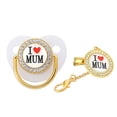 thumbnail image 1 of DPTALR Baby Pacifier Initial Clip Silicone Infant Nipple Bling Newborn Pacifier And Clips With Rhinestones, 1 of 3