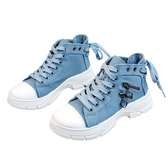 YLYL Womens Canvas Sneakers High Top Lace up Casual Walking Shoes Air Cushion Sneakers