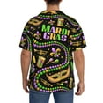 thumbnail image 5 of KLL Mardi Gras3 Print Men's Shirt Short Sleeve Button Down Summer Cuba Beach Shirts- XX-Large, 5 of 7