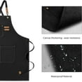 thumbnail image 2 of Chef Apron for Men and Women with Large Pockets ,  Canvas Cross Back Cotton Work Aprons,Size M to XXL, Black, 2 of 6