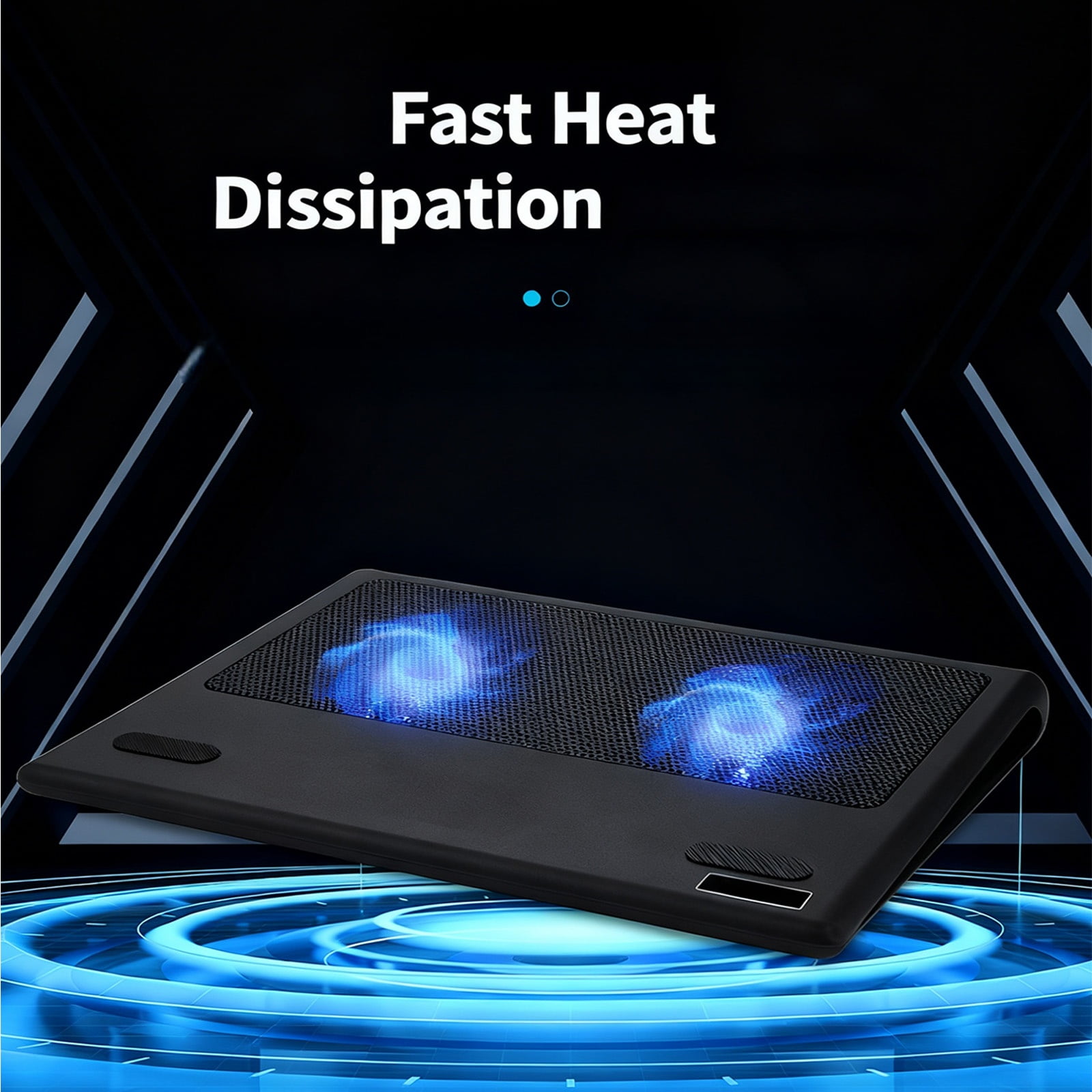for 12-16inch Notebooks: Fan, AntiSlip Design, Height Adjustable, USB Ports Portable Laptop Cooling Stand